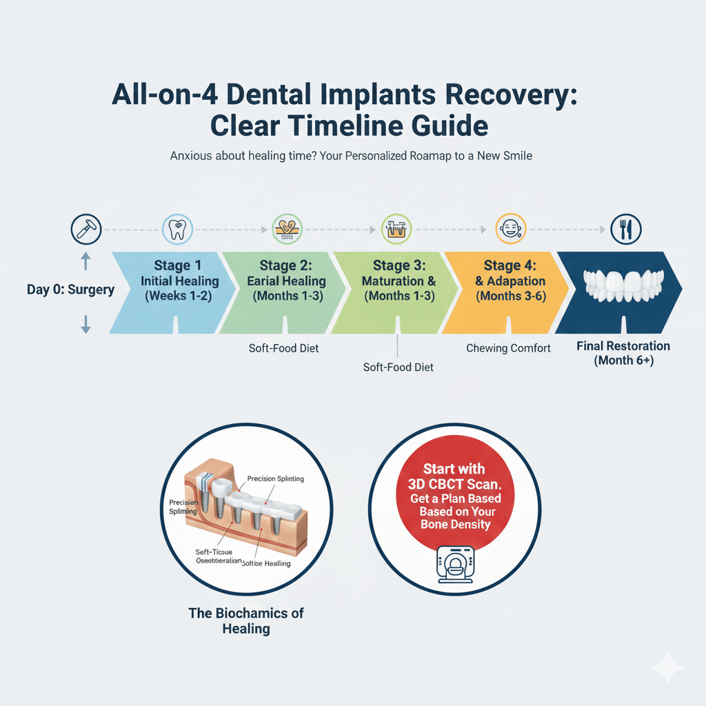 All-on-4 Dental Implants Recovery: Timeline & Healing Guide
