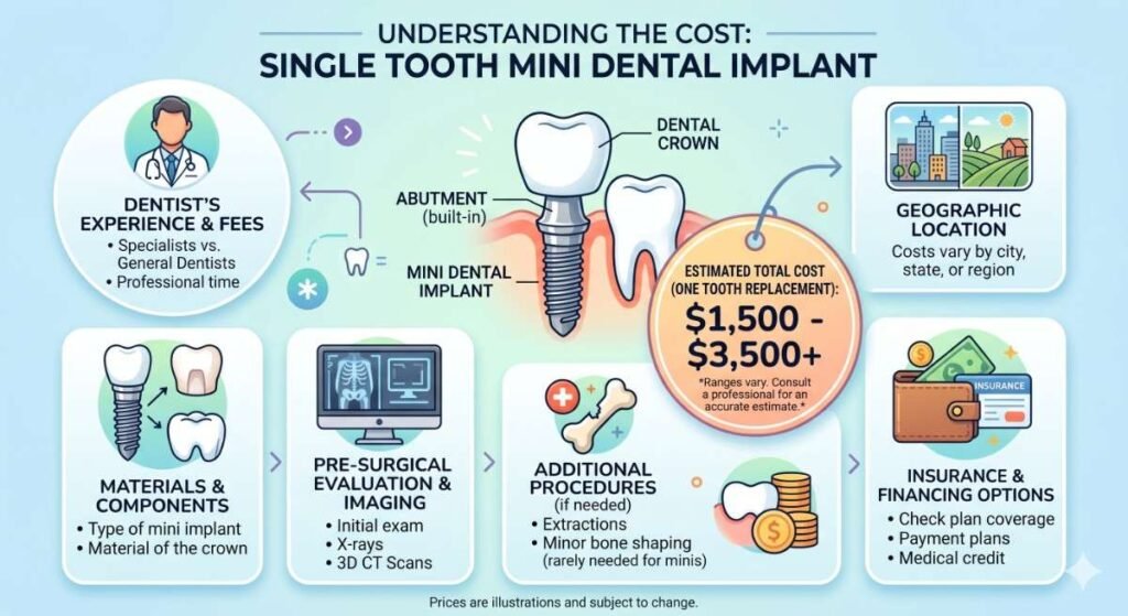 Mini Dental Implant Cost in 2026: Average Prices & What Affects