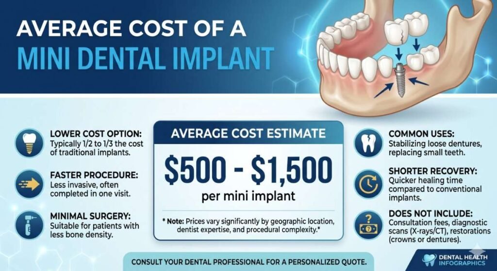 Mini Dental Implant Cost in 2026: Average Prices & What Affects
