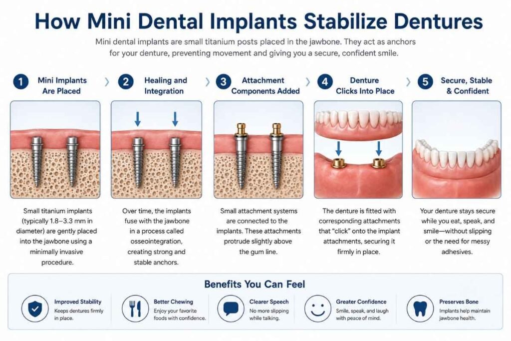 Mini Dental Implants for Dentures: What They Are, How They Work, and ...