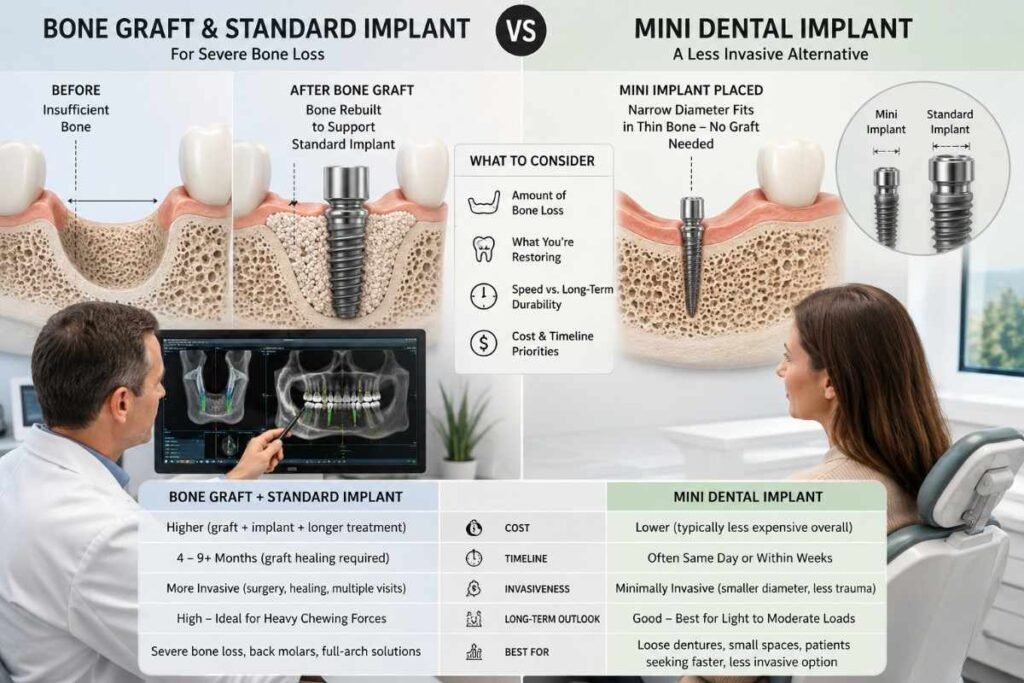 Mini Dental Implants vs Bone Grafting: Which Option Is Better in