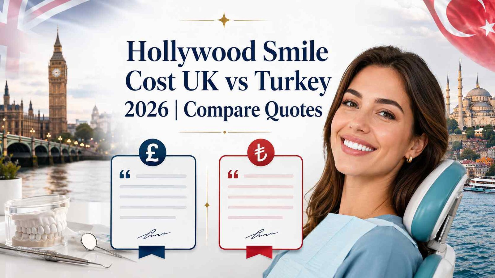 Hollywood Smile Cost UK vs Turkey 2026 | Compare Quotes